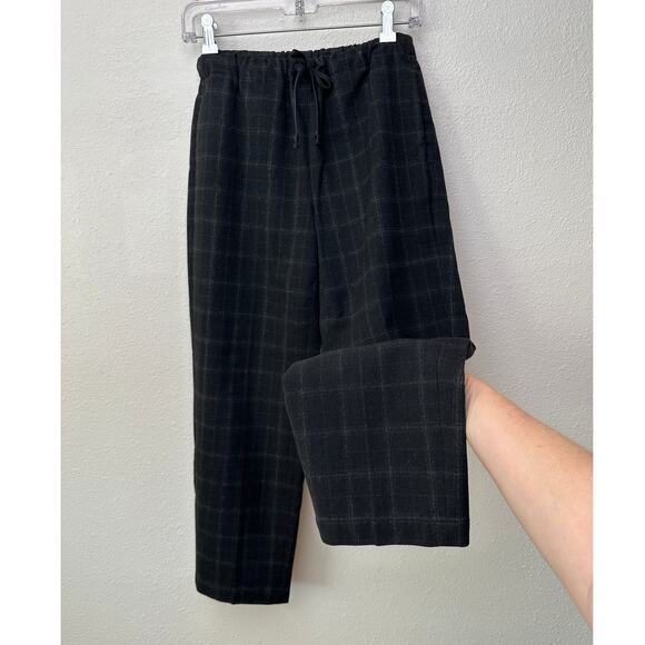 The Group Babaton Women’s Black Plaid Jogger Trousers US XS Drawstring - Picture 1 of 16